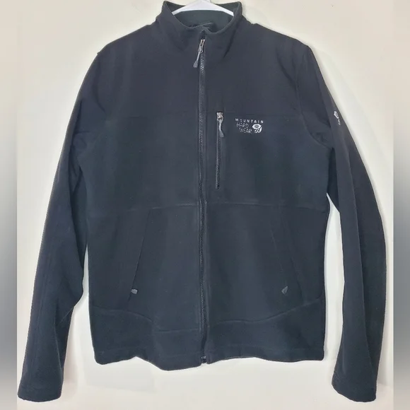 Mens Mountain Hardwear Soft Shell Fleece Jacket size Medium Black - Picture 1 of 16